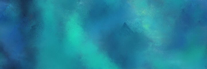 teal blue, light sea green and dark slate gray color painted banner background. broadly painted backdrop can be used as wallpaper, poster or canvas art