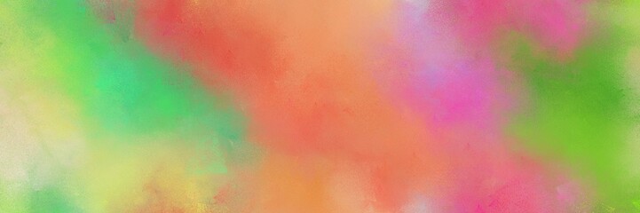 dark salmon, moderate green and dark khaki color painted banner background. broadly painted backdrop can be used as texture, background element or wallpaper