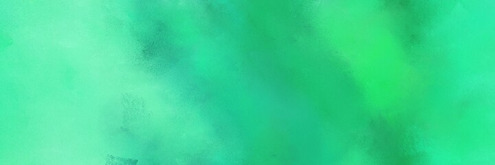 abstract light sea green, medium sea green and aqua marine colored diffuse painted banner background. can be used as texture, background element or wallpaper