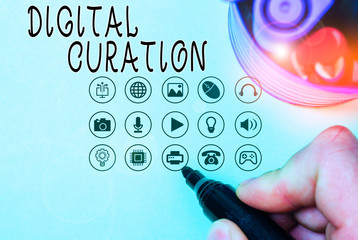 Handwriting text Digital Curation. Conceptual photo maintenance collection and archiving of digital...