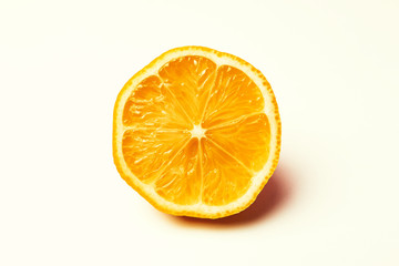 slice of lemon isolated on white background