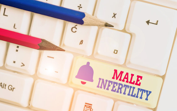Word writing text Male Infertility. Business photo showcasing the inability to cause pregnancy in a fertile
