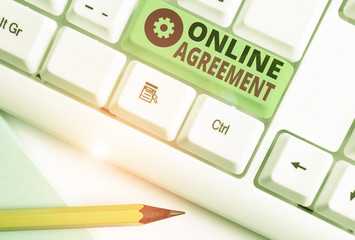 Word writing text Online Agreement. Business photo showcasing contract modelled signed and executed electronically