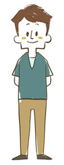 男性-笑顔-全身