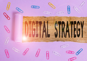 Conceptual hand writing showing Digital Strategy. Concept meaning plan for maximizing the business...