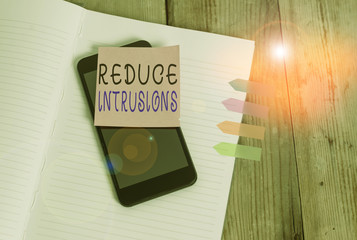 Word writing text Reduce Intrusions. Business photo showcasing a strategy to reduce and monitor...