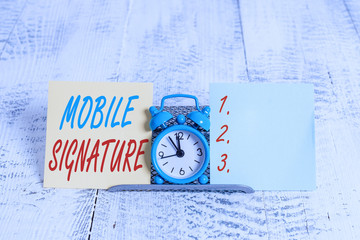 Conceptual hand writing showing Mobile Signature. Concept meaning digital signature generated...