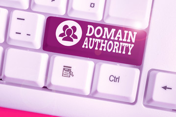 Handwriting text writing Domain Authority. Conceptual photo calculated metric for how well a domain...