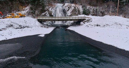Winter waterfalls in Alaska 