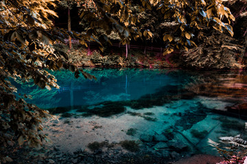 Blautopf view in summer. 