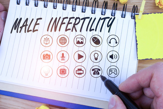 Handwriting text writing Male Infertility. Conceptual photo the inability to cause pregnancy in a fertile
