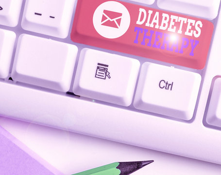 Word writing text Diabetes Therapy. Business photo showcasing aim to achieve lower average blood glucose results
