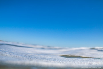 White water foam Ocean and Blue Sky