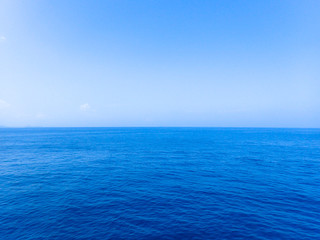 Beautiful deep blue sea ocean and sky