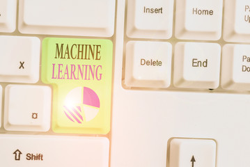 Text sign showing Machine Learning. Business photo showcasing scientific study of algorithms and statistical models