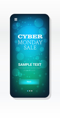 cyber monday big sale advertisement template special offer concept holiday shopping discount poster vertical copy space vector illustration