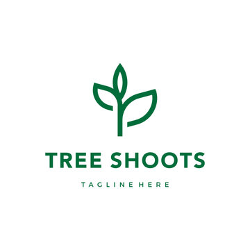 green seed plant sprouts logo inspiration vector icon illustration custom logo design