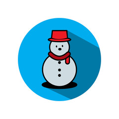 Snowman flat icon. Design template vector