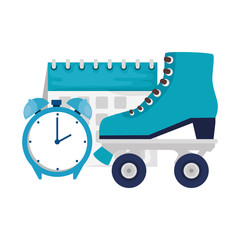 sport roller clock and calendar design, Healthy lifestyle gym fitness bodybuilding bodycare activity exercise and diet theme Vector illustration