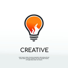 Spirit Inspire logo designs concept, Fire Bulb Logo designs concept vector.