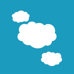 white clouds on blue background isolated vector. Cloud Icon, Cloud Icon Vector. Cloud Icon Flat. Cloud Icon Sign.