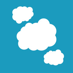 Obraz premium white clouds on blue background isolated vector. Cloud Icon, Cloud Icon Vector. Cloud Icon Flat. Cloud Icon Sign.