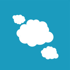 white clouds on blue background isolated vector. Cloud Icon, Cloud Icon Vector. Cloud Icon Flat. Cloud Icon Sign.