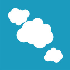 white clouds on blue background isolated vector. Cloud Icon, Cloud Icon Vector. Cloud Icon Flat. Cloud Icon Sign.