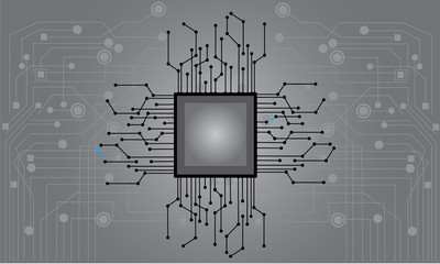 Abstract background  connecting dots and lines. Connection science background, circuit board background technology, Vector illustration design digital technology. with gray or white template