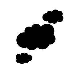 Möbelaufkleber Black clouds on white background isolated vector. © nice17