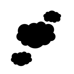 Schilderijen op glas Black clouds on white background isolated vector. © nice17