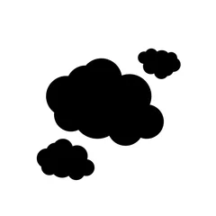 Fotobehang Black clouds on white background isolated vector. © nice17