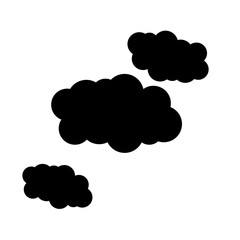 Black clouds on white background isolated vector.
