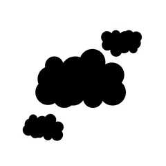Foto op Canvas Black clouds on white background isolated vector. © nice17