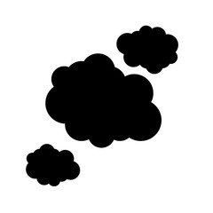 Black clouds on white background isolated vector.