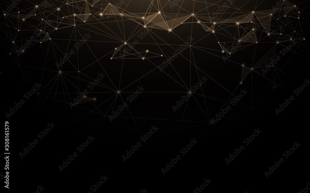 Aufkleber abstract futuristic molecules connection technology digital hi tech on dark background