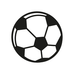 Fototapeta premium Soccer Ball icon vector Flat vector illustration in black on white background
