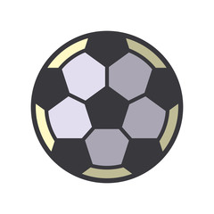 Soccer Ball icon vector Flat vector illustration in black on white background