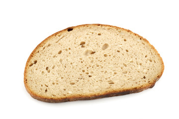piece of bread on white background