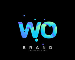 Initial letter WO logo with colorful, letter combination logo design for creative industry, web, business and company. - Vector © snowmen_design