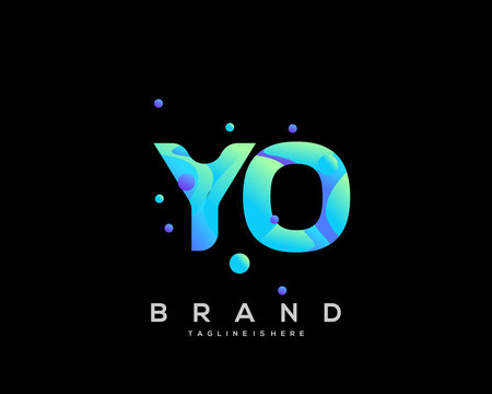 Initial letter YO logo with colorful, letter combination logo design for creative industry, web, business and company. - Vector