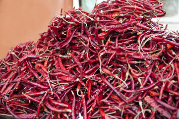 Chile seco en mercado