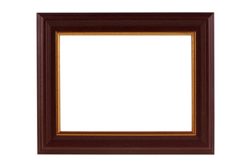 Classic wood frame isolated on white background. clipping path.