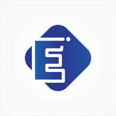 Vector square symbol letter E design minimalist