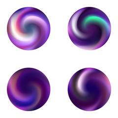 Set with mesh colorful round backgrounds.