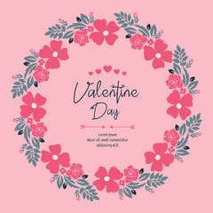 Place for text, valentine day, romantic, with leaf flower frame style. Vector