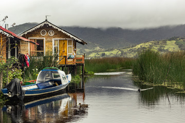 boat on the river colombian town lagoon © Cesar