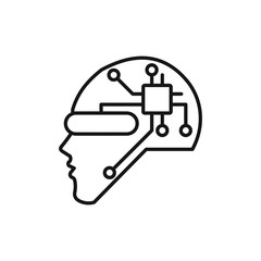 Concept of Artificial Intelligence AI, Machine learning and robotics. Flat illustration. Isolated. 