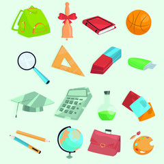 back to school elements. flat design illustration