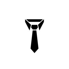 Tie vector icon on white background.